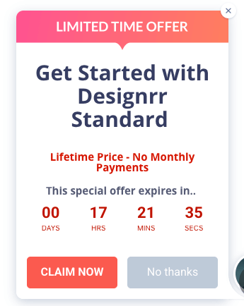 Limited offers example for funnel optimization