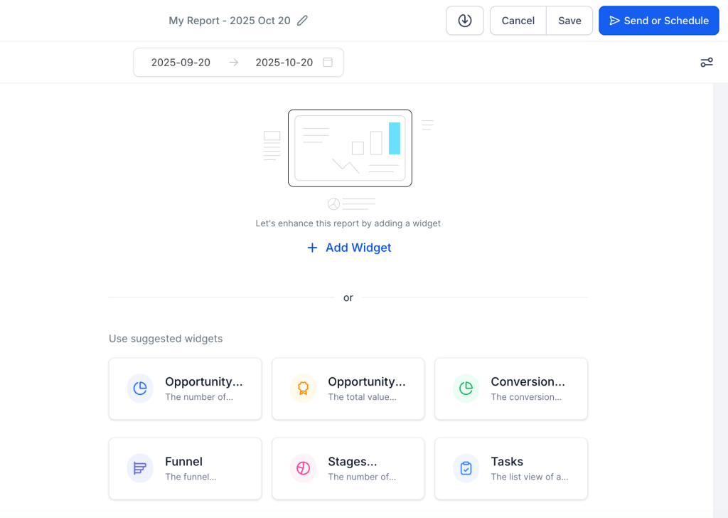 custom report create in gohighlevel