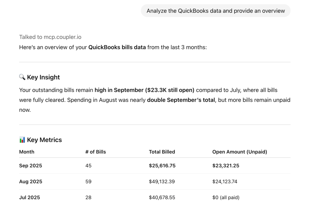 analyze quickbooks data in chatgpt