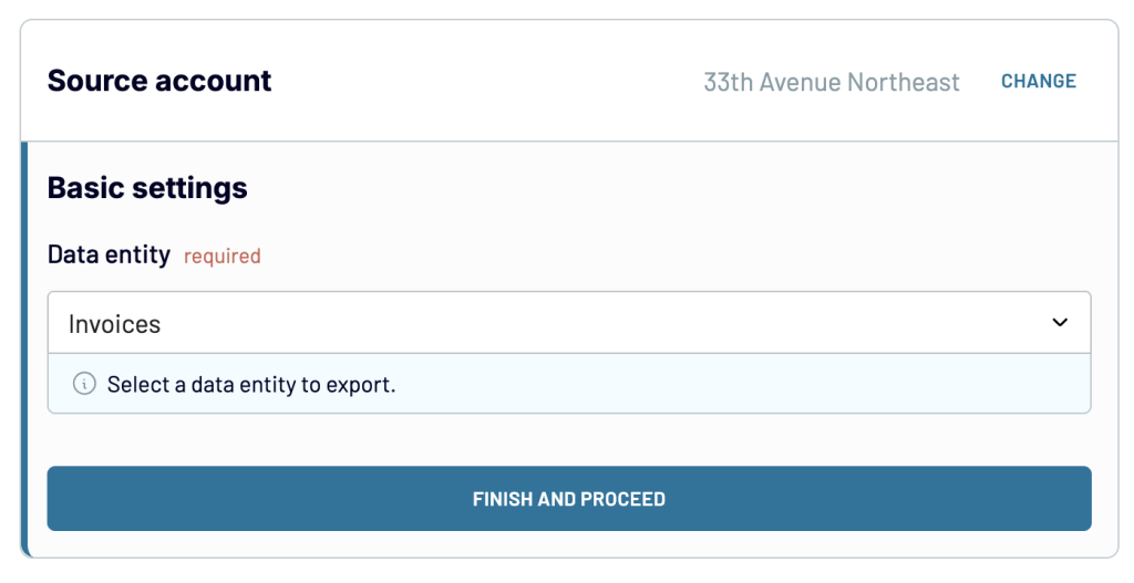 choose the data entity