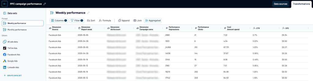organize data example ppc campiagns