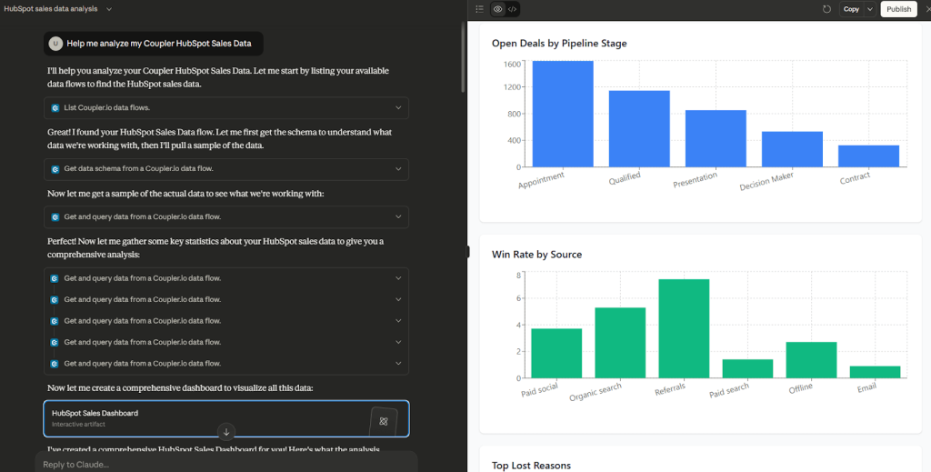 analyzing sales data with claude