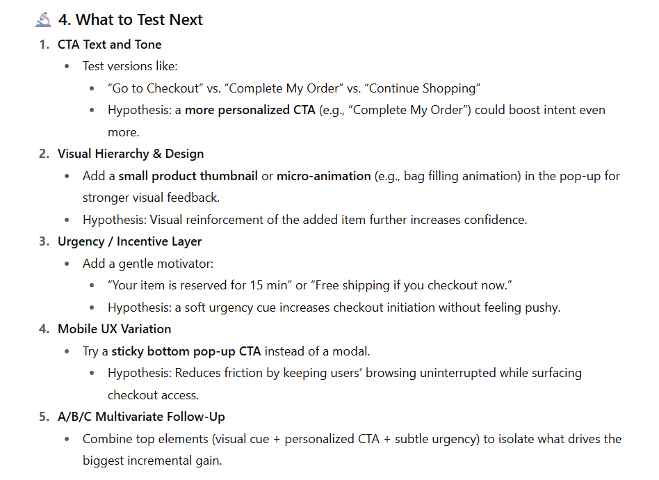 chatgpt summarizing test insights