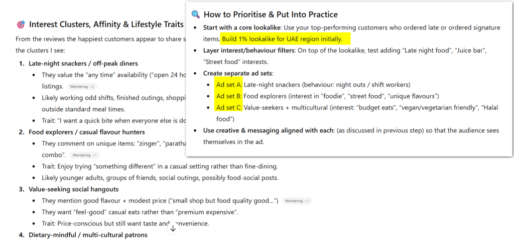 targeting ideas chatgpt responses