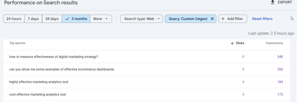 3.regex query connector words