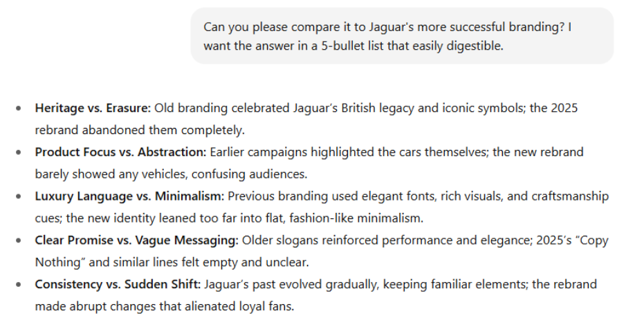 Compare contrast prompts