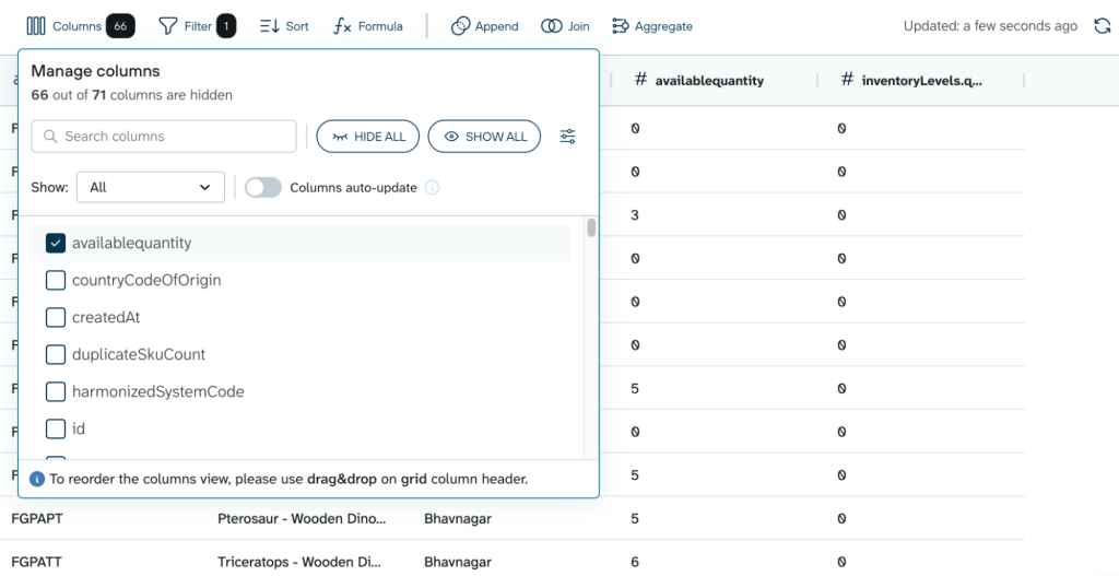 transform data from inventory sources
