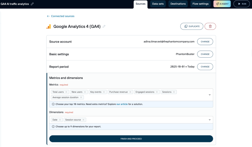 ga4 data flow coupler settings