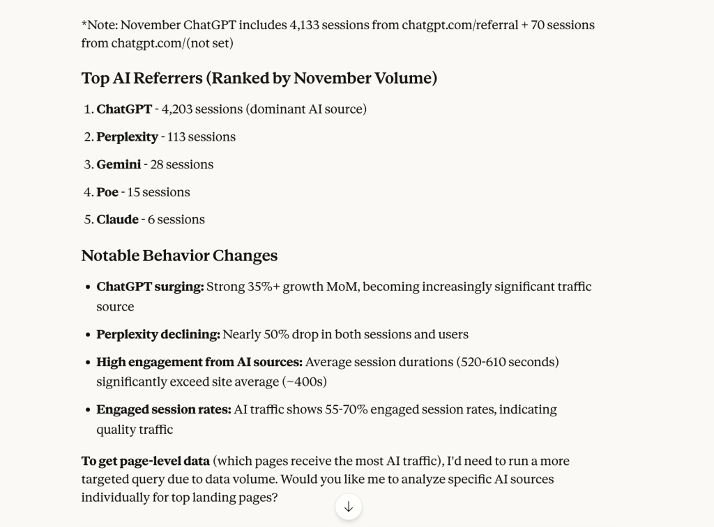 google analytics mcp claude answer
