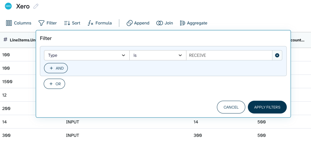 Filtering bank transactions extracted from Xero with Coupler.io