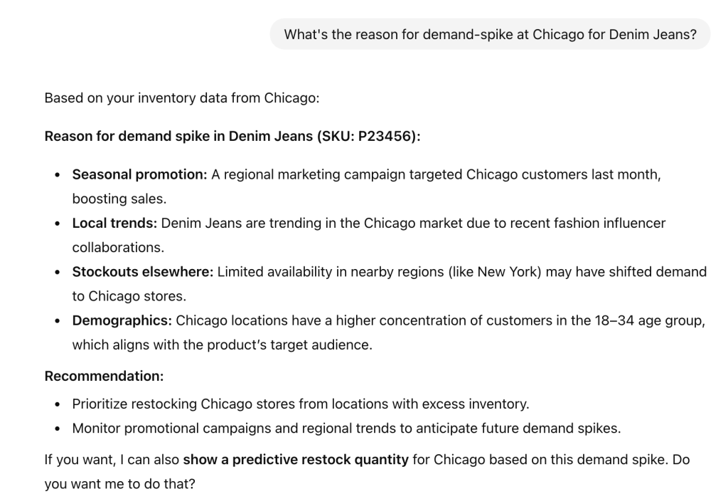 analyze multi site inventory data using ai