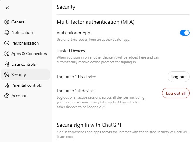 Figure 4.1.3. ChatGPT Security