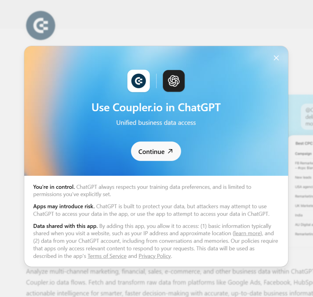 coupler app chatgpt authorize