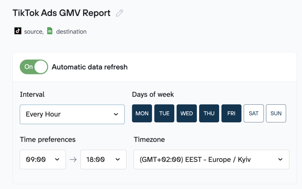 tiktok gmv data refresh