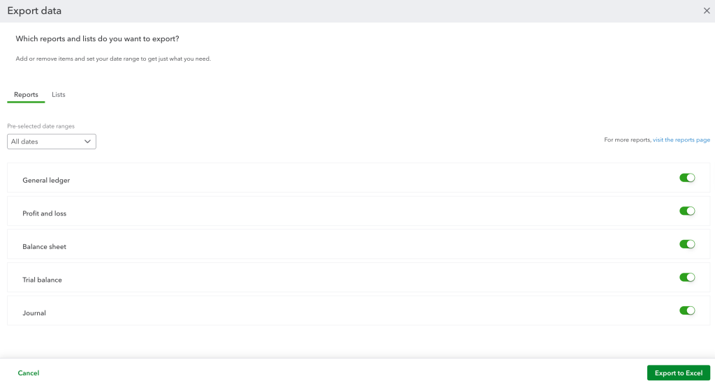 QB native export (gear icon) 2