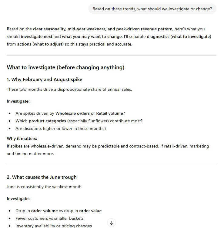 Asking ChatGPT to suggest next steps