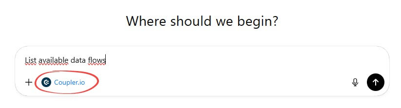 Using Coupler.io connector in a chat