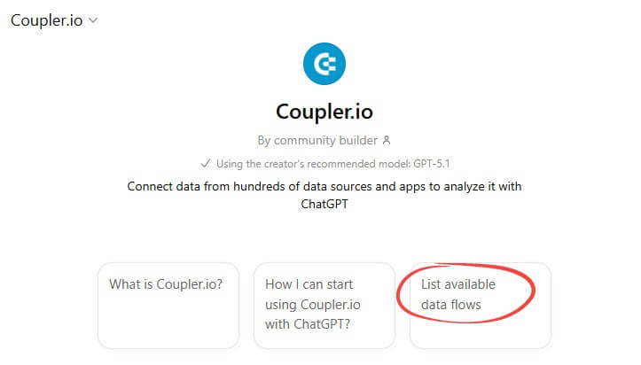 Listing available data flows