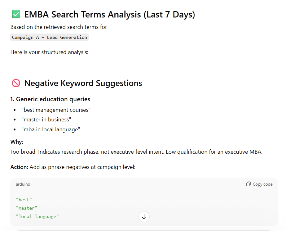 search terms analysis
