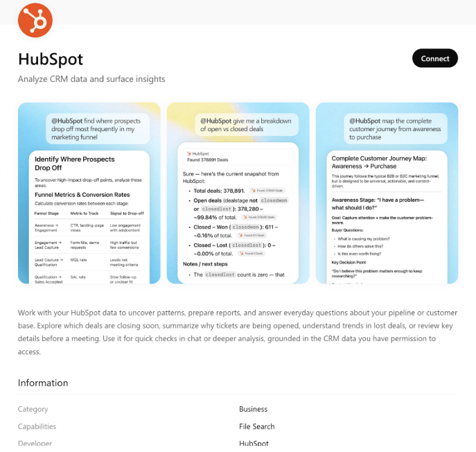 Connect HubSpot with ChatGPT