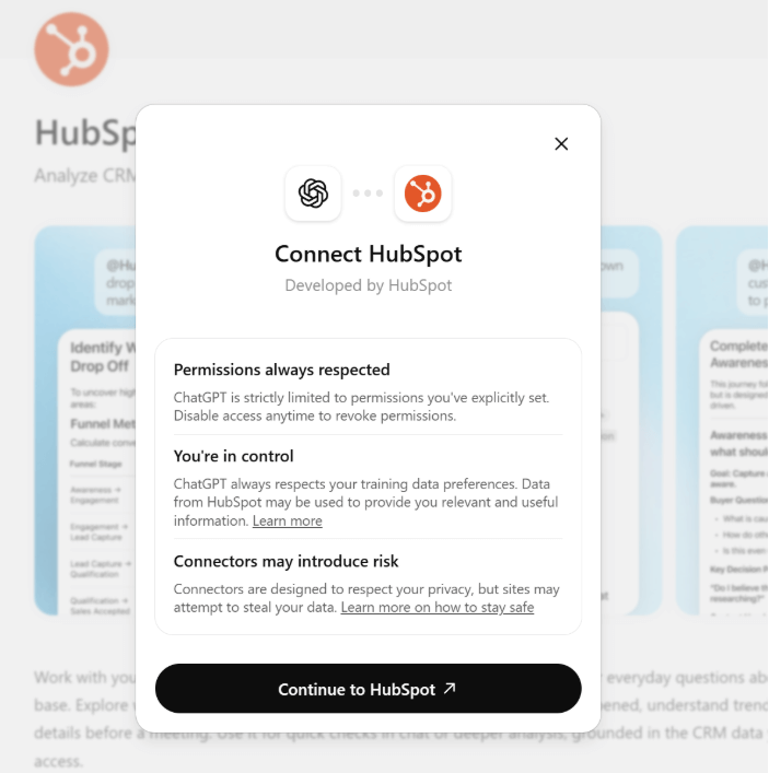 Connect HubSpot account