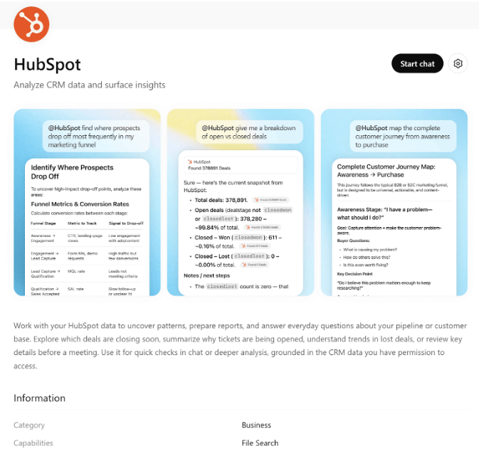Start Chat in ChatGPT