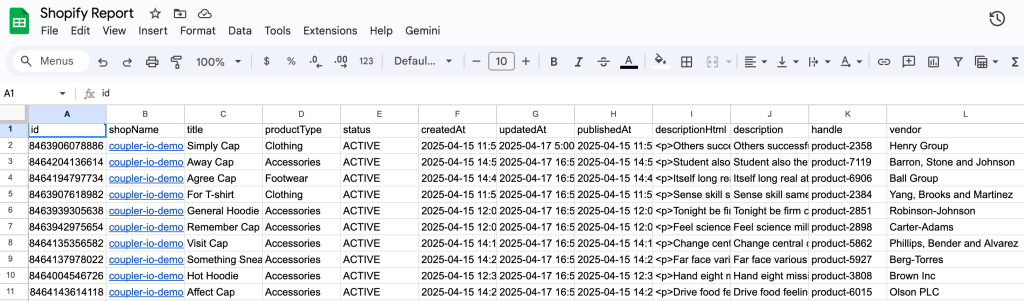 Result (in destination)