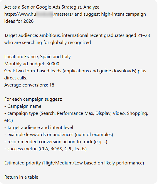 high intent campaign ideas and conversions