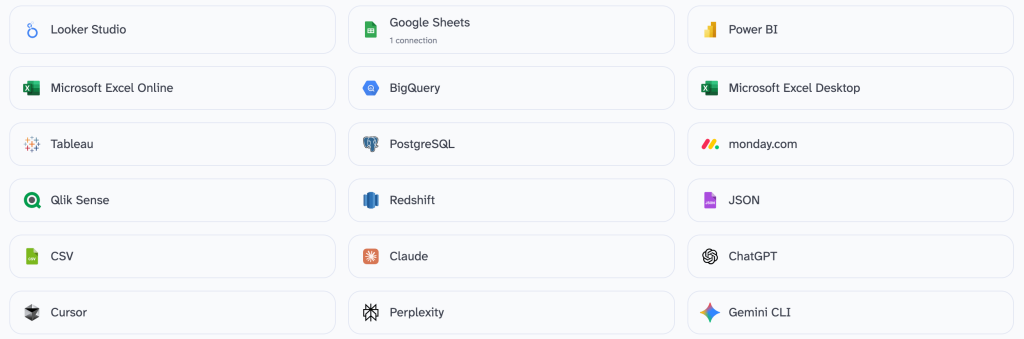 Coupler.io destinations