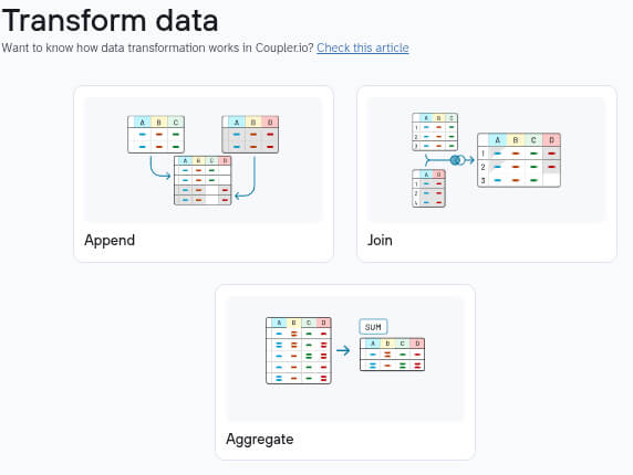 transform data