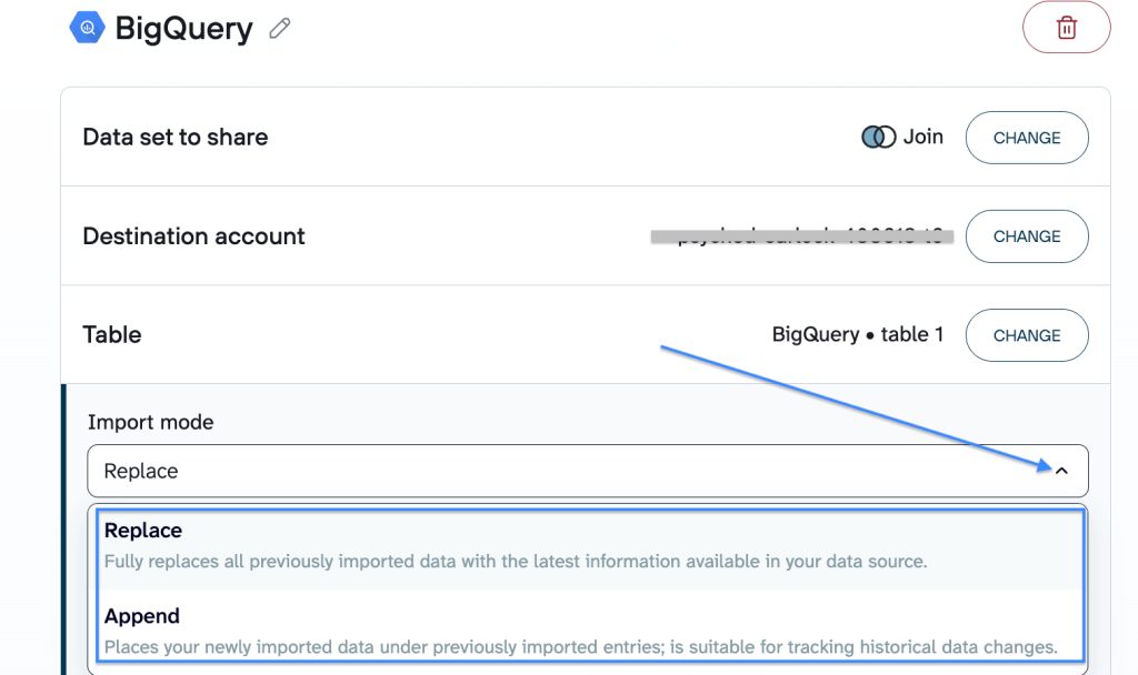 BugQuery destination