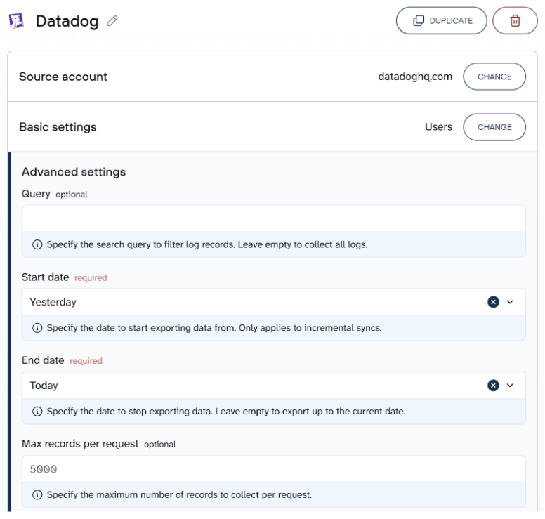 Advanced settings in Coupler