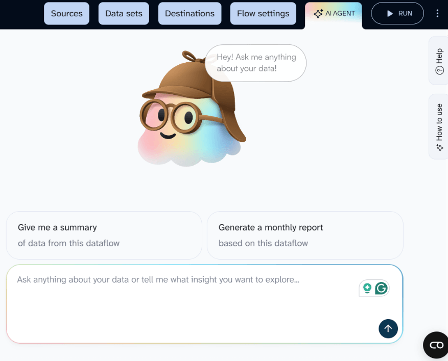Talk to an AI agent about your data