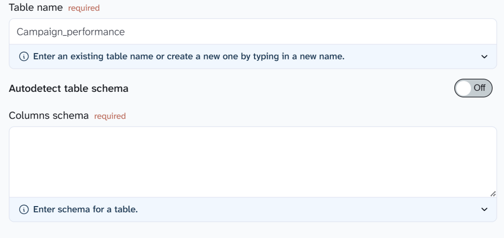 bigquery schema source data