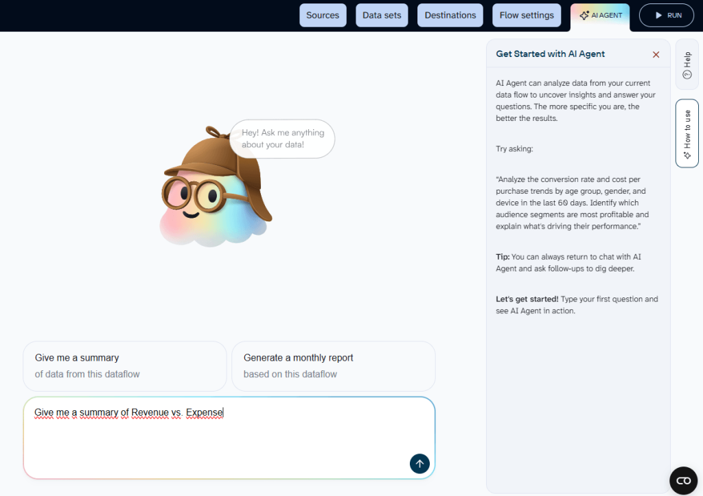 Asking a question to the AI Agent