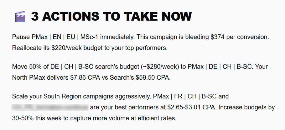 coupler ai agent actions to take