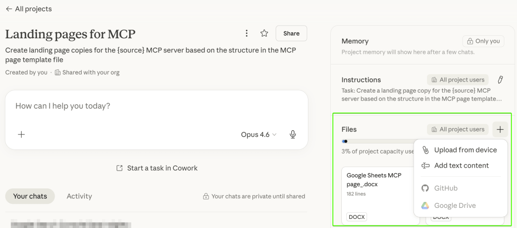 Claude add files to projec