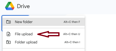 Upload CSV to Google Drive