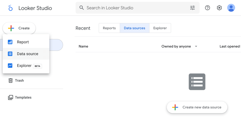 Using Looker Studio native connectors