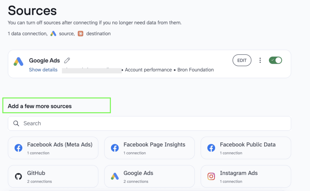Add more data source connections