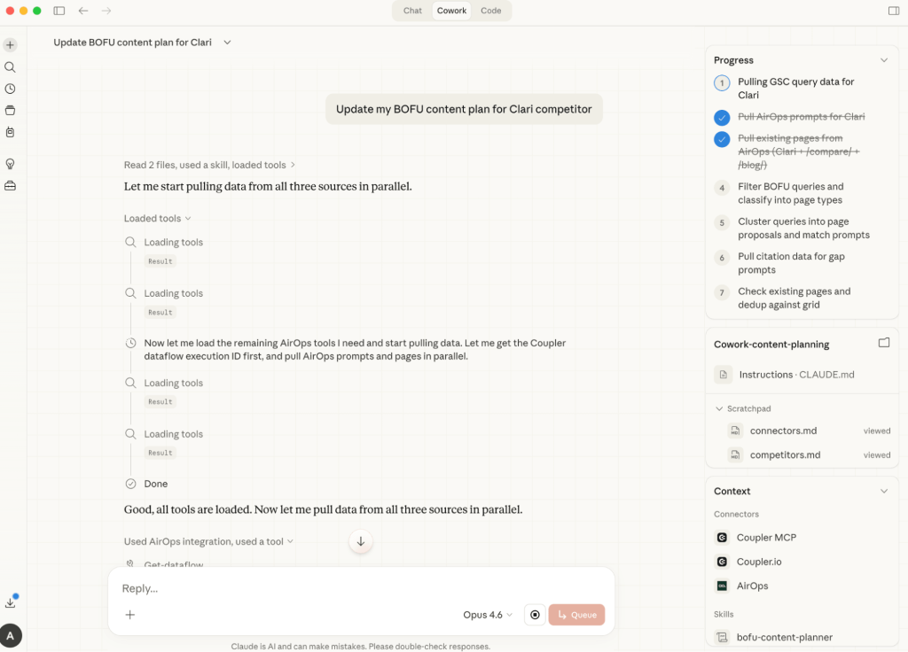 bofu content plan skill claude cowork
