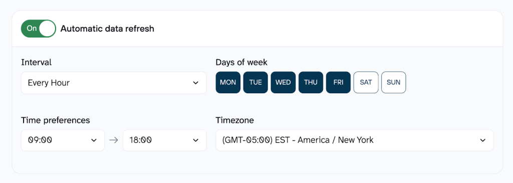 Setting up an automatic data refresh in Coupler.io