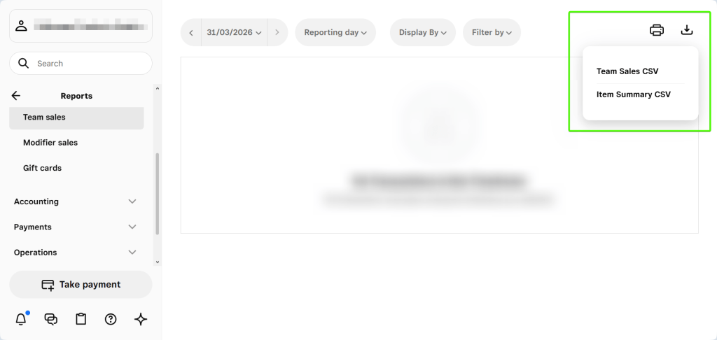 square export report manually