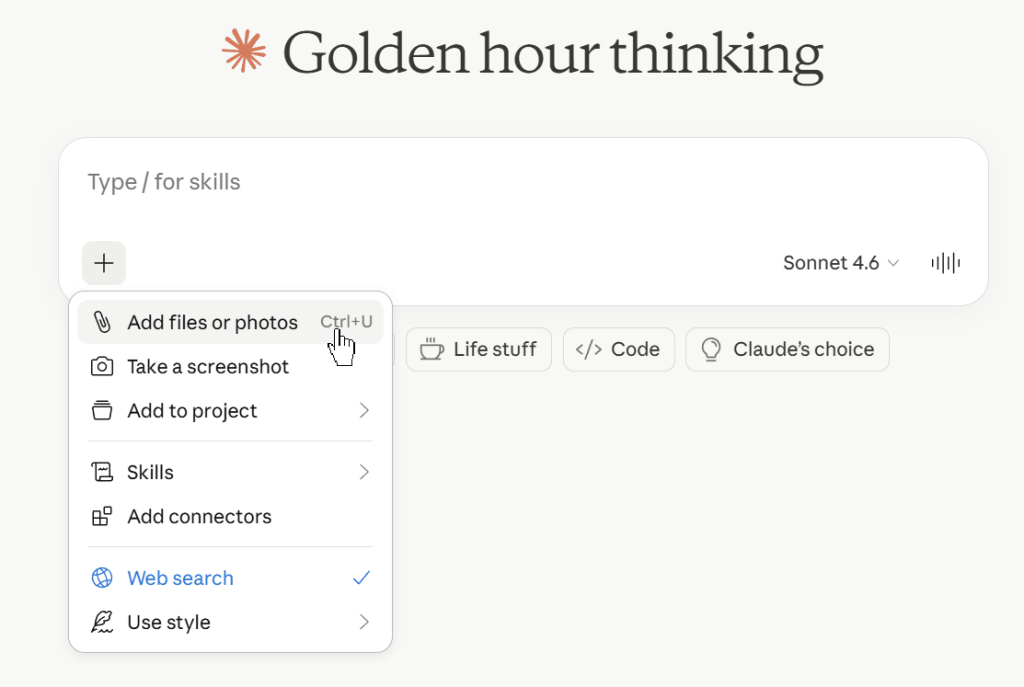 7. Uploading a file to Claude