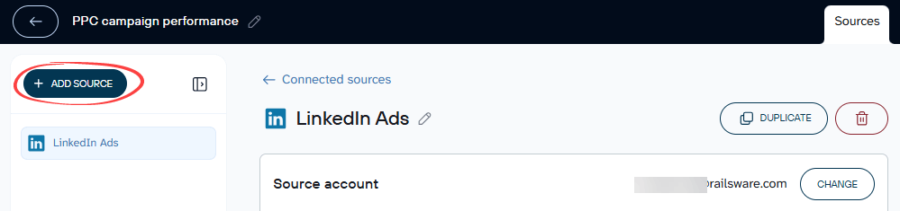 The Add source button