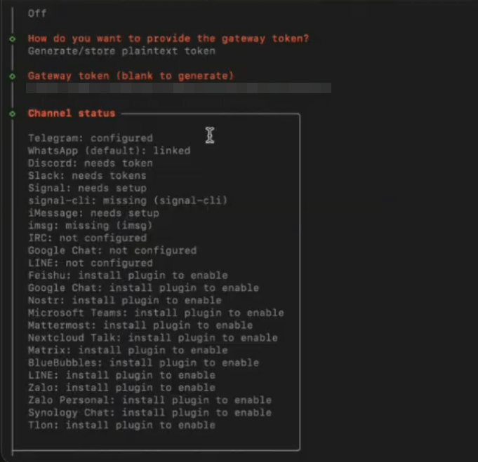 openclaw channel status