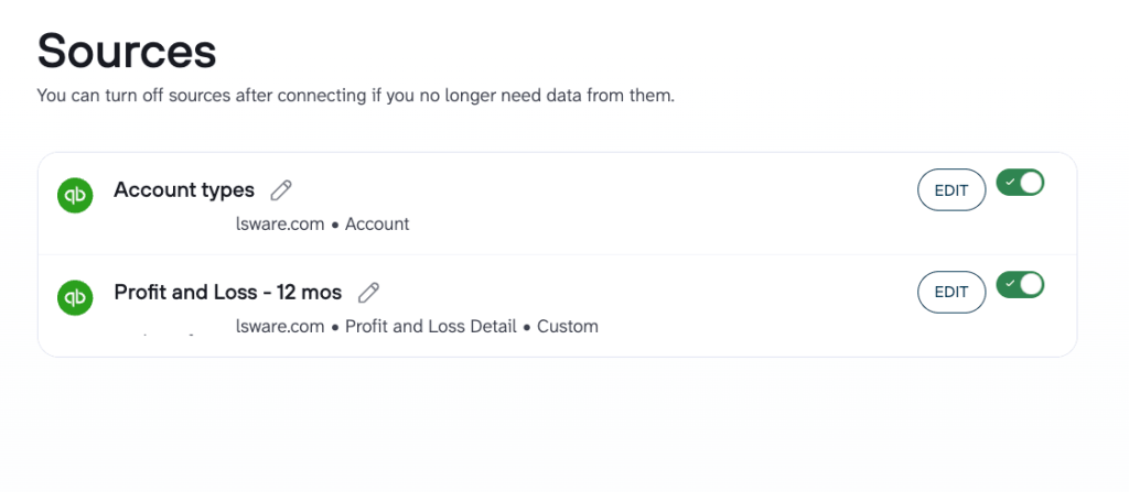 quickbooks sources