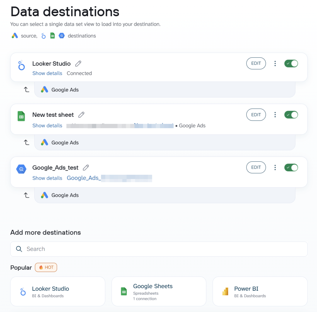 Destinations