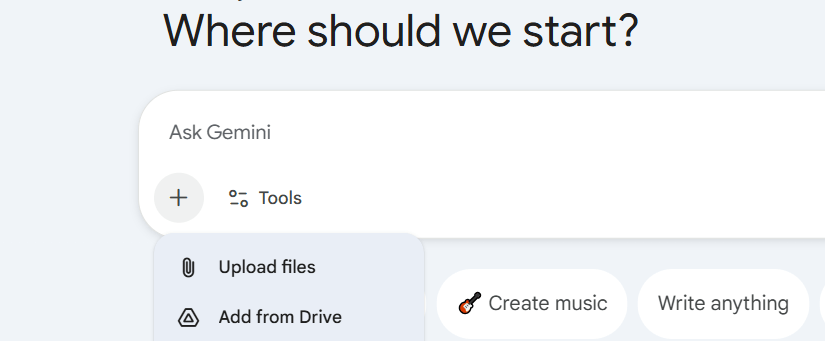 Upload CSV to Gemini