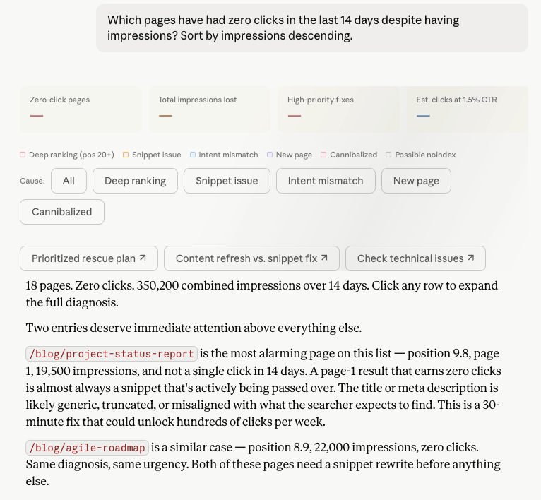 zero click pages